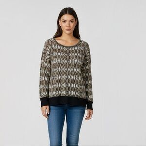 Club Monaco Tan Navy Cream Lightweight Knit Size XS